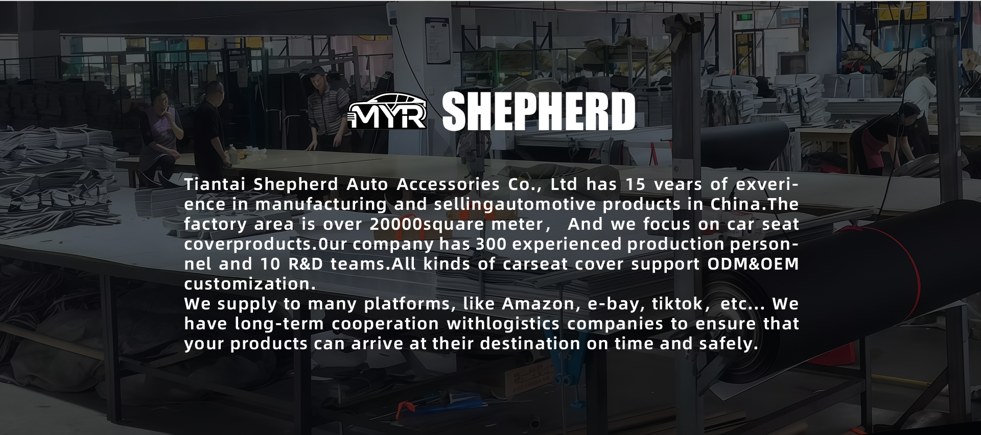 Factory production team and workshop view