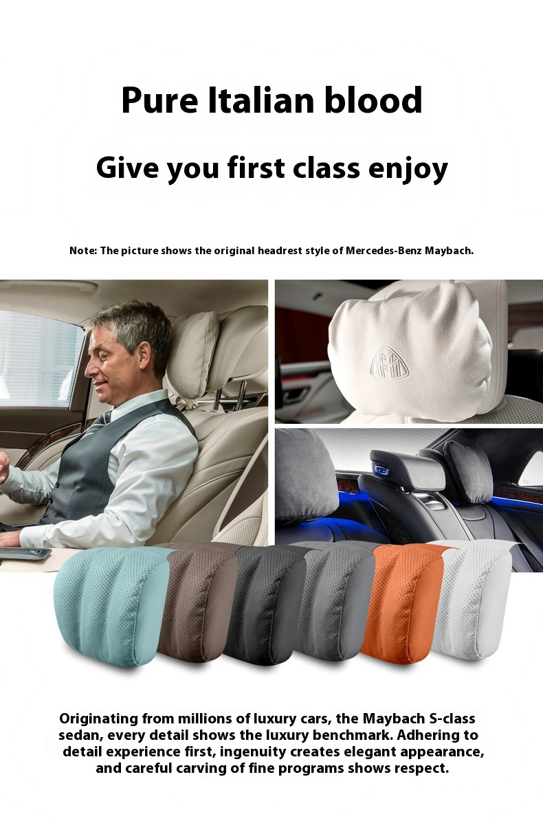 Luxury headrest and lumbar support collection in a premium vehicle