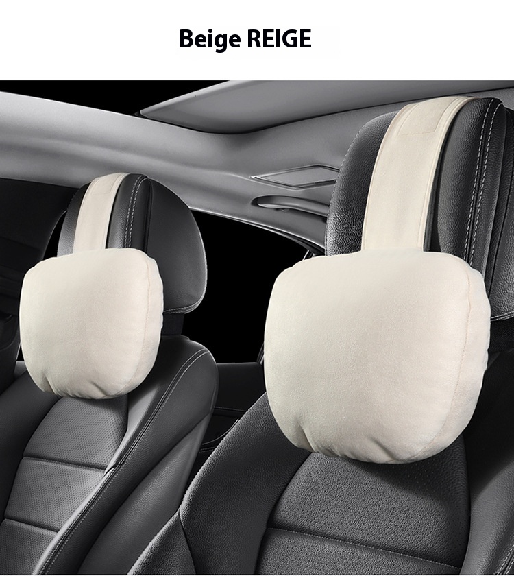 Beige headrest and lumbar support