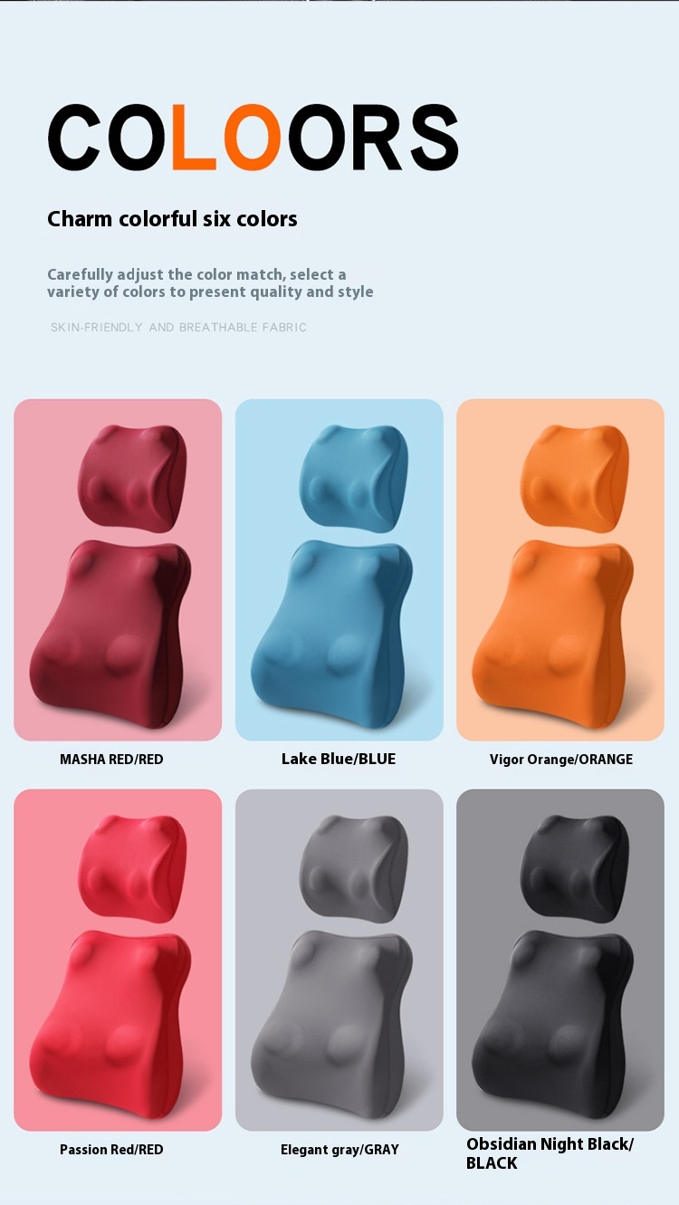 Color range for memory foam support cushions