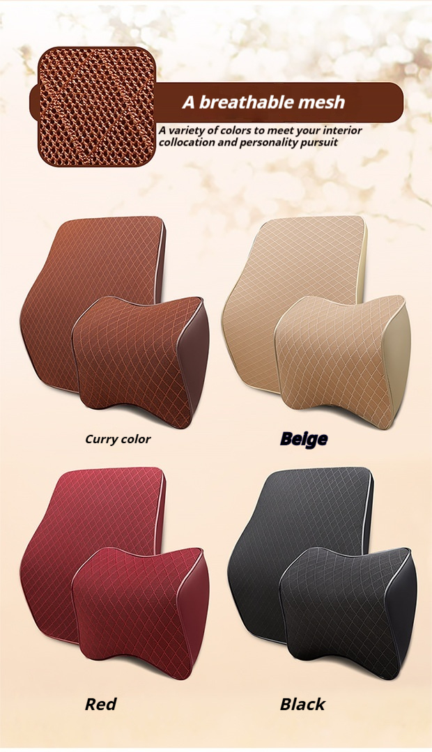 Breathable mesh headrest and lumbar support colors