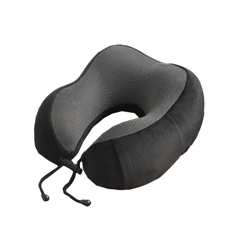 Black U-shaped travel neck pillow