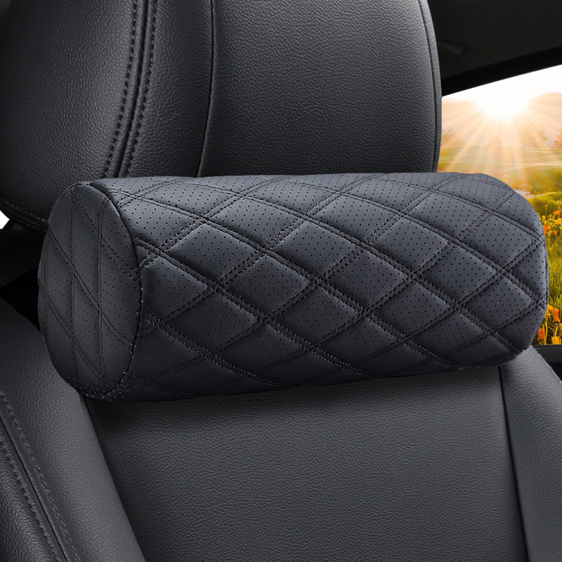 Black cylindrical memory foam headrest