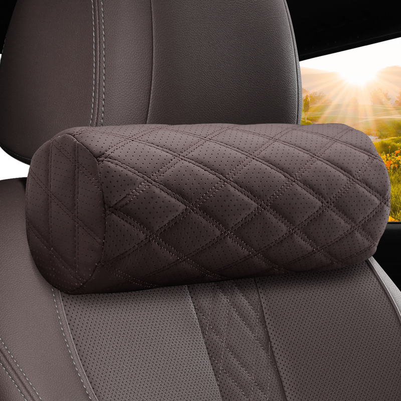 Brown cylindrical memory foam headrest