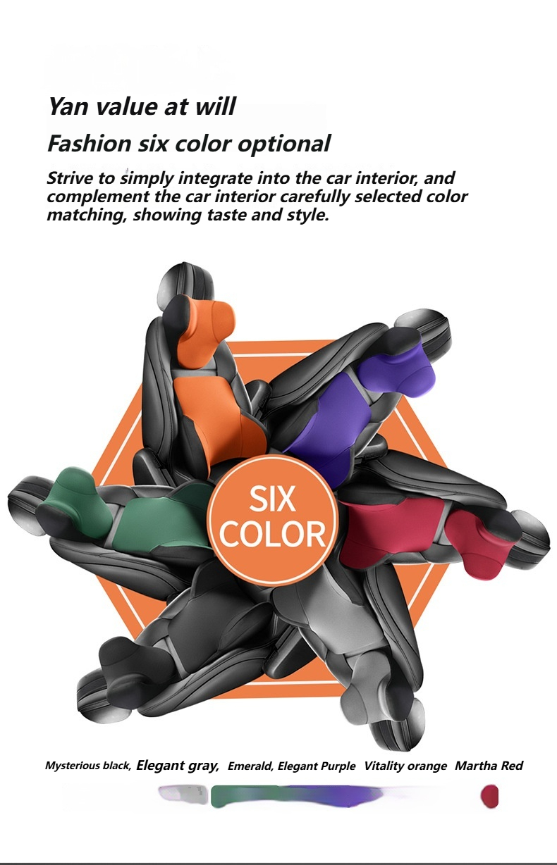 Six color headrest and lumbar support collection
