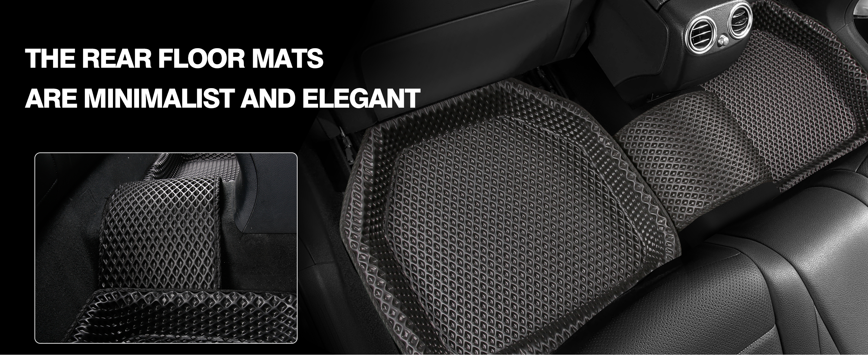 Minimal rear floor mats in a vehicle