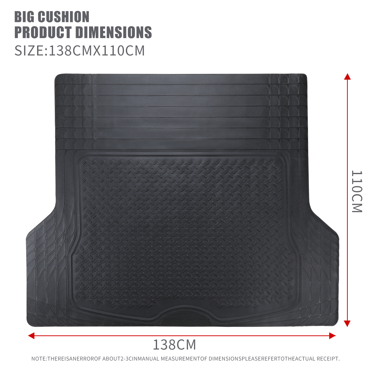 Big cargo cushion dimensions 138 by 110 centimeters