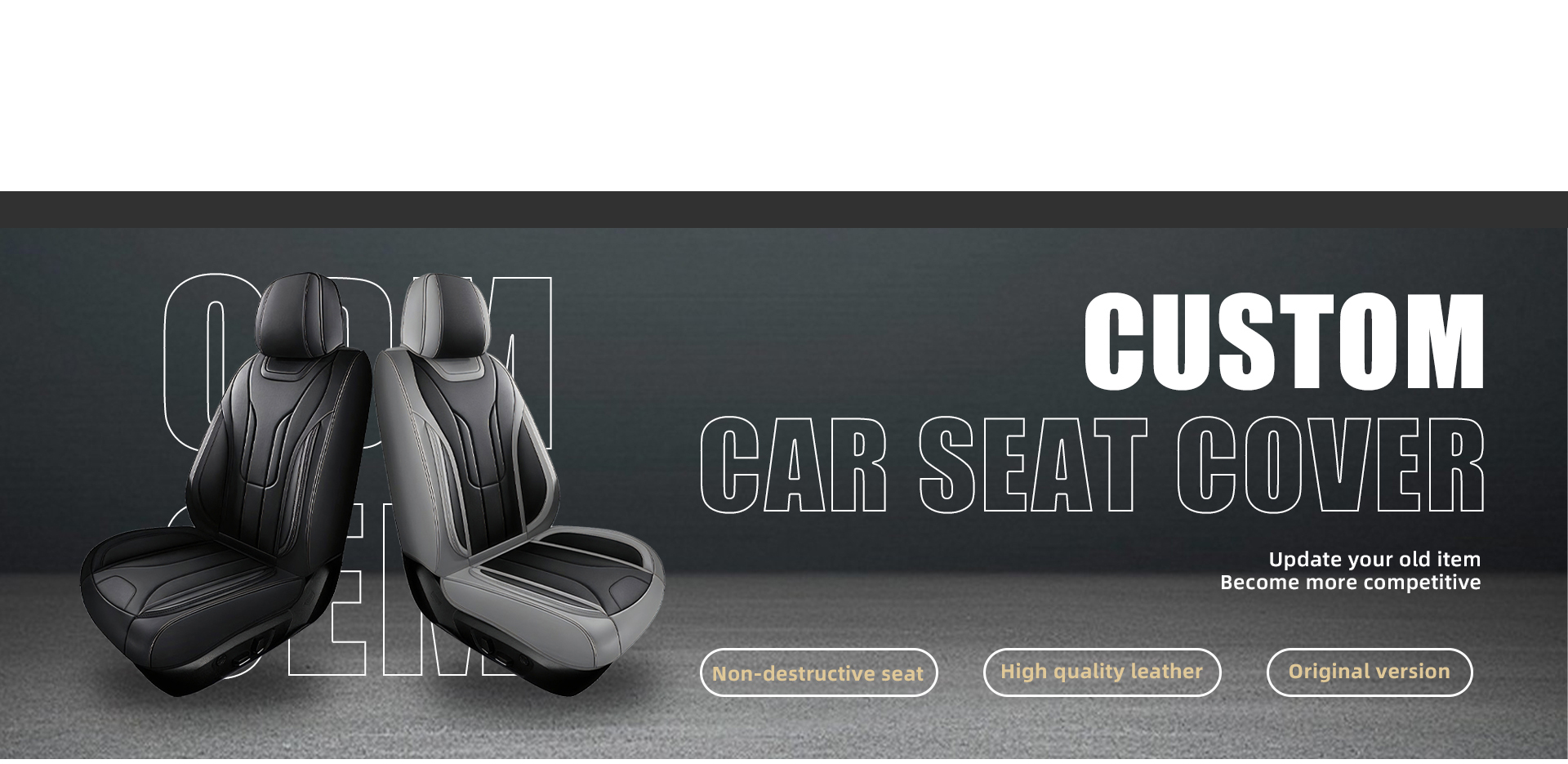 Custom laser-fit Nappa leather car seat cover banner for global vehicle programs